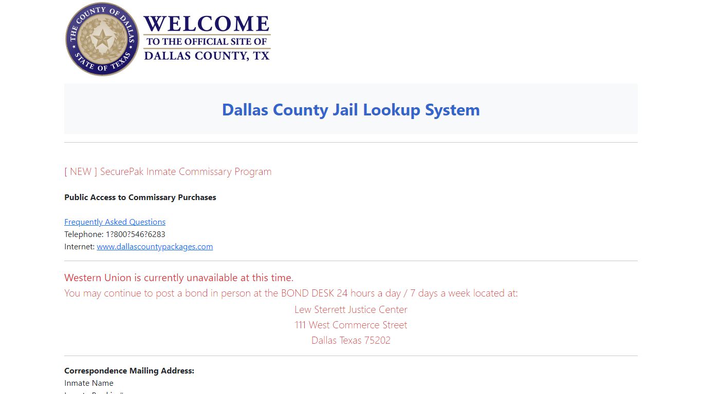 Dallas County Online Jail Search